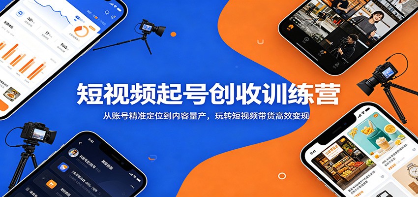 短视频起号创收训练营:从账号精准定位到内容量产,玩转短视频带货高效变现-泱泱学习社