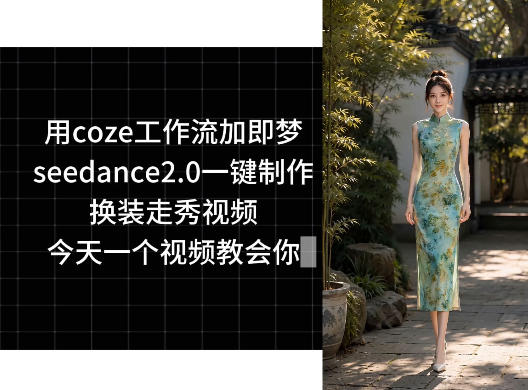用coze工作流加即梦seedance2.0一键制作换装走秀视频，今天一个视频教会你-泱泱学习社