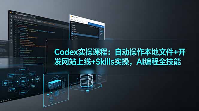 Codex实操课程:自动操作本地文件+开发网站上线+Skills实操,AI编程全技能-泱泱学习社