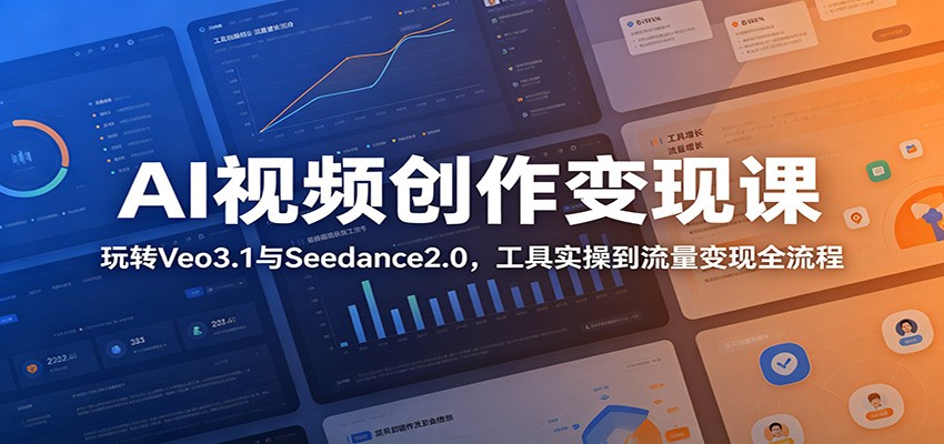 AI视频创作变现课:玩转Veo3.1与Seedance2.0,工具实操到流量变现全流程-泱泱学习社