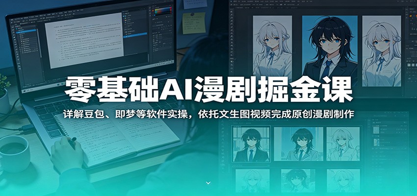 零基础AI漫剧掘金课：详解豆包、即梦等软件实操，依托文生图视频完成原创漫剧制作-泱泱学习社
