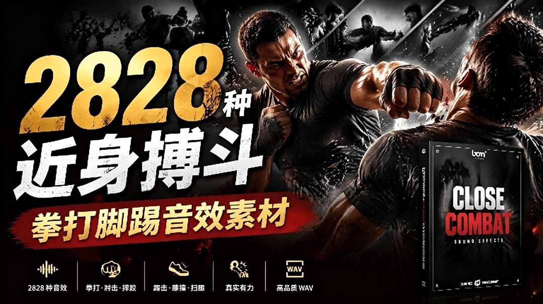 宝藏级别音效！2828种近身搏斗拳打脚踢音效素材，全部中文分类，免解压使用  Close Combat-泱泱学习社