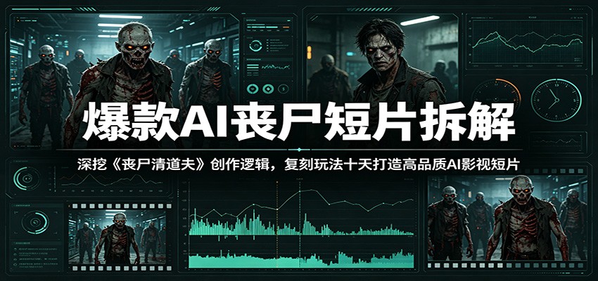 爆款AI丧尸短片拆解：深挖《丧尸清道夫》创作逻辑，复刻玩法快速打造高品质AI影视短片-泱泱学习社