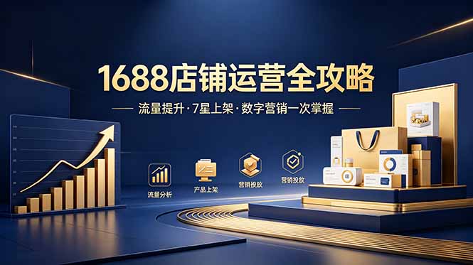 1688店铺没流量?产品上架不到7星?数字营销不会投?全套运营技能一次学(更新6月-泱泱学习社