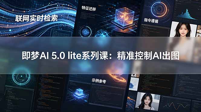 即梦AI 5.0 lite实战课：联网实时检索+特征迁移+指令遵循+示例参考，精准控制AI出图-泱泱学习社