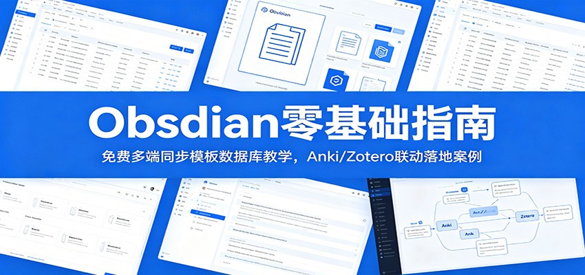 Obsidian零基础指南：免费多端同步模板数据库教学，Anki/Zotero联动落地案例-泱泱学习社