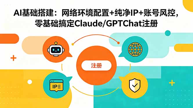 AI基础搭建:网络环境配置+纯净IP+账号风控,零基础搞定Claude/GPTChat注册-泱泱学习社