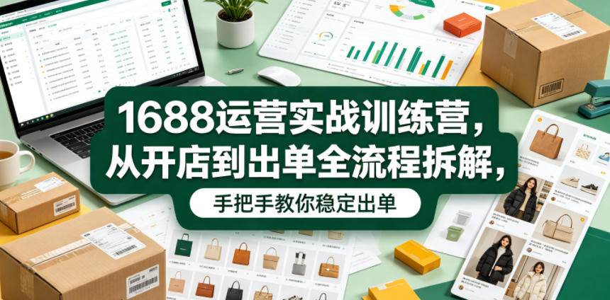 1688运营实战训练营,从开店到出单全流程拆解,手把手教你稳定出单(更新0620)-泱泱学习社