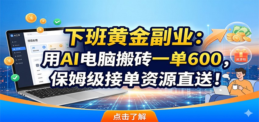下班黄金副业：用AI电脑搬砖一单600，保姆级接单资源直送！-泱泱学习社