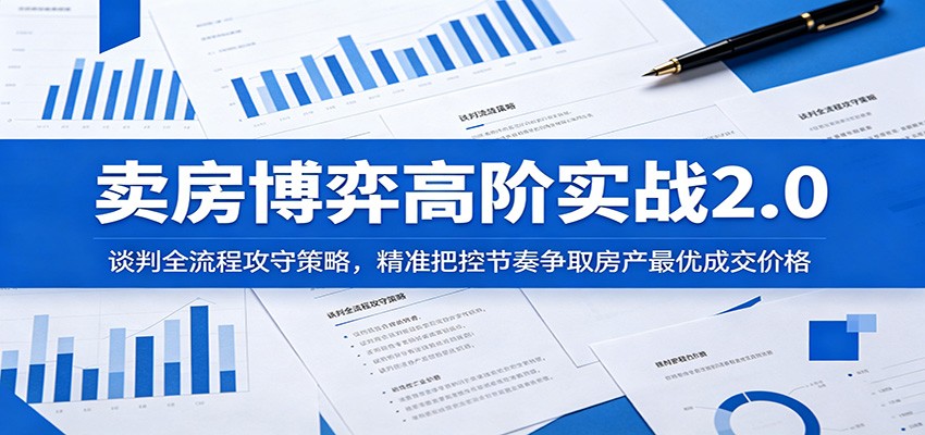 卖房博弈高阶实战2.0：谈判全流程攻守策略，精准把控节奏争取房产最优成交价格-泱泱学习社