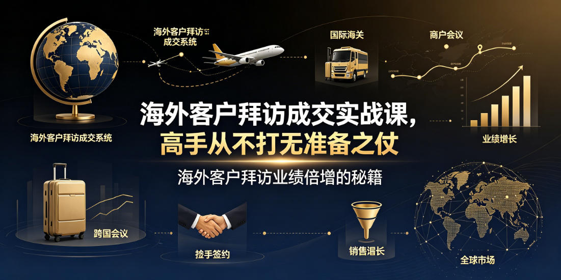 海外客户拜访成交实战课，高手从不打无准备之仗，海外客户拜访业绩倍增的秘籍-泱泱学习社