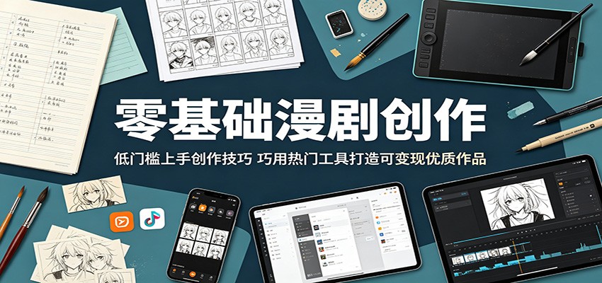 零基础漫剧创作：低门槛上手创作技巧，巧用热门工具打造可变现优质作品-泱泱学习社