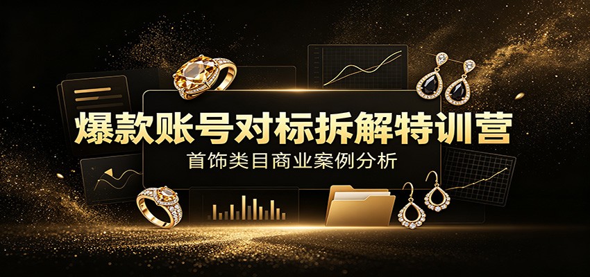 爆款账号对标拆解特训营:首饰类目商业案例分析,配套完整资料内容-泱泱学习社