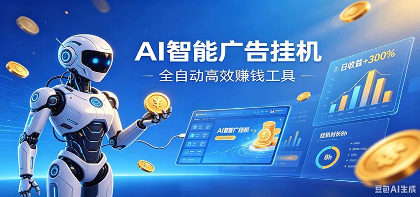 AI智能广告挂机，小白轻松上手，在家自动赚收益-泱泱学习社