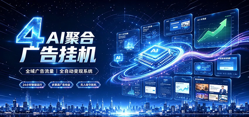 全域广告流量聚合，AI无人挂机稳赚佣金，打造长期稳定被动收入副业-泱泱学习社