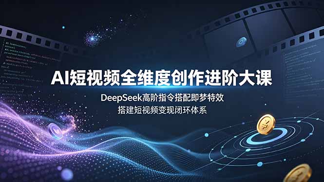 AI短视频全维度创作进阶大课,DeepSeek高阶指令搭配即梦特效,搭建短视频变现闭环体系-泱泱学习社
