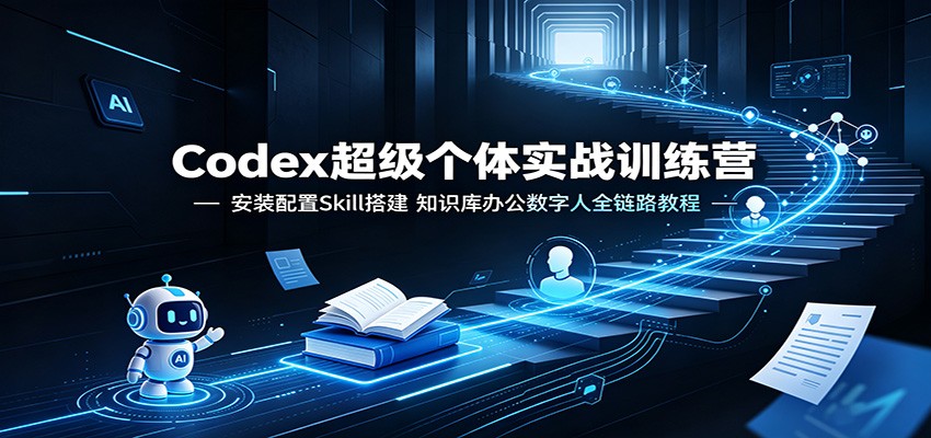 Codex超级个体实战训练营：安装配置Skill搭建，知识库办公数字人全链路教程-泱泱学习社