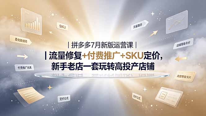 2026拼多多掘金运营私教大课-7月，流量推广定价申诉全覆盖，一套打法稳定店铺长期出单-泱泱学习社