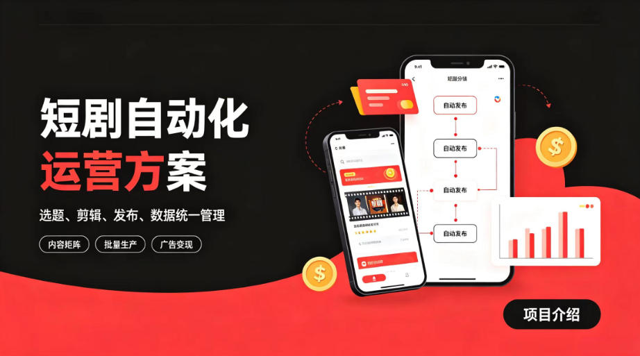快手全自动短剧矩阵项目｜自动化分发，流量持续变现【揭秘】-泱泱学习社