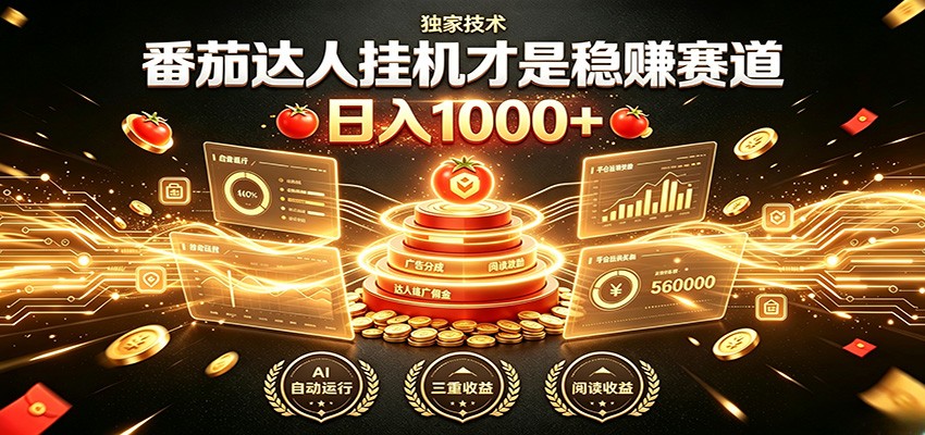 别再瞎找副业！番茄达人挂机才是稳赚赛道 日入1000+-泱泱学习社