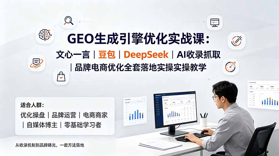 GEO生成引擎优化实战课:文心一言|豆包|DeepSeek|AI收录抓取|品牌电商优化全套落地实操教学-泱泱学习社