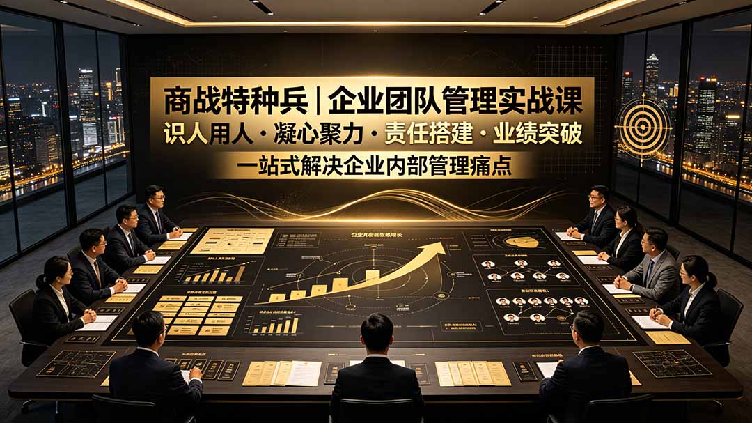 商战特种兵｜企业团队管理实战课：识人用人｜凝心聚力｜责任搭建｜业绩突破，一站式解决企业内部管理痛点-泱泱学习社