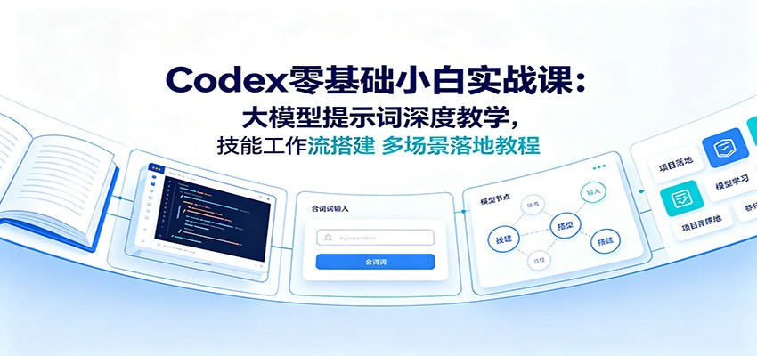 Codex零基础小白实战课:大模型提示词深度教学,技能工作流搭建多场景落地教程-泱泱学习社