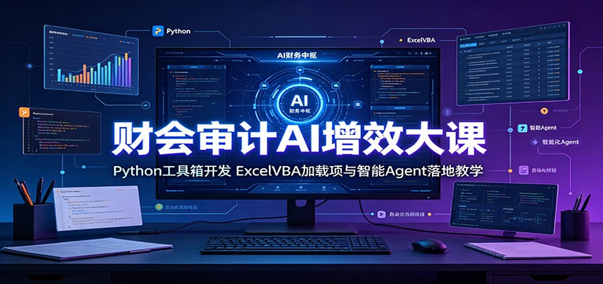 财会审计AI增效大课:Python工具箱开发,ExcelVBA加载项与智能Agent落地教学-泱泱学习社