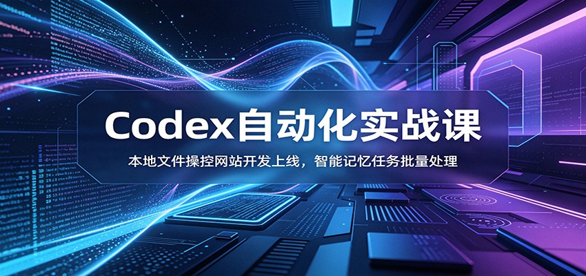 Codex自动化实战课：本地文件操控网站开发上线，智能记忆任务批量处理-泱泱学习社
