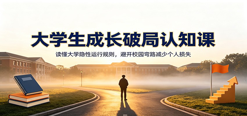 大学生成长破局认知课:读懂大学隐性运行规则,避开校园弯路减少个人损失-泱泱学习社