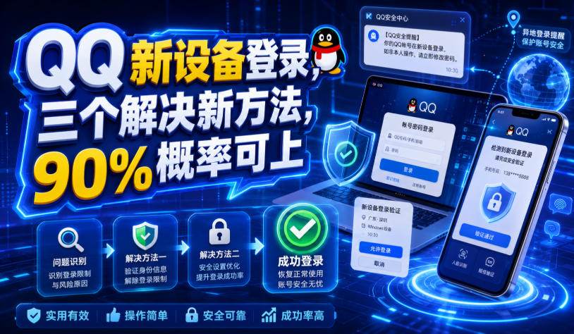QQ新设备登录,三个解决新方法,90%概率可上-泱泱学习社