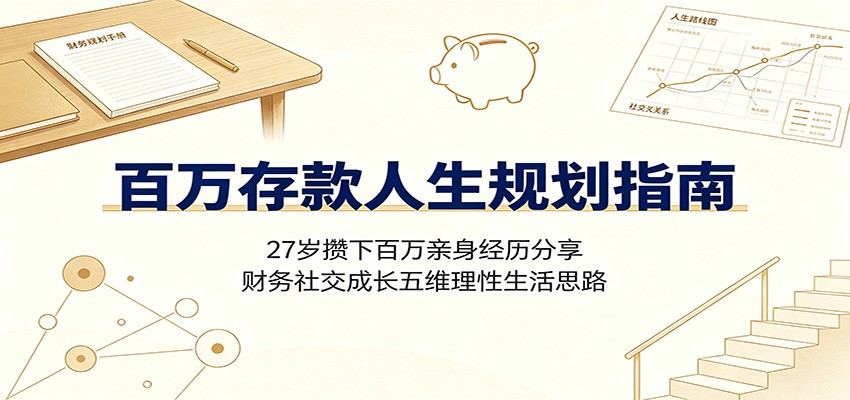 百万存款人生规划指南:27岁攒下百万亲身经历分享,财务社交成长五维理性生活思路-泱泱学习社