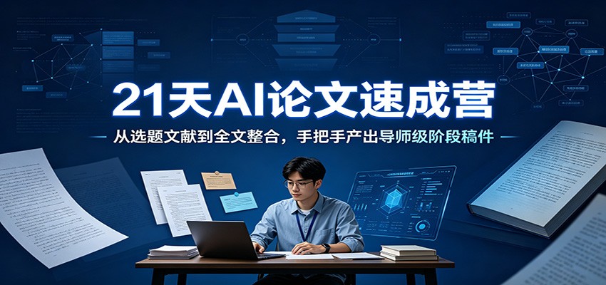 21天AI论文速成营:从选题文献到全文整合,手把手产出导师级阶段稿件-泱泱学习社