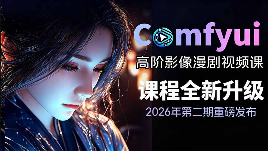2026新版ComfyUI漫剧动画全流程实战课,0基础入门到进阶全流程动态漫,轻松实现流量变现-泱泱学习社