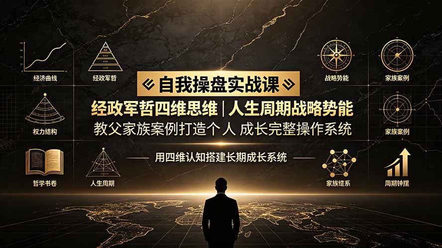 自我操盘实战课：经政军哲四维思维｜人生周期战略势能｜教父家族案例打造个人成长完整操作系统-泱泱学习社