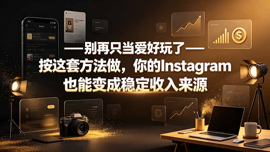 别再只当爱好玩了——按这套方法做，你的Instagram也能变成稳定收入来源-泱泱学习社