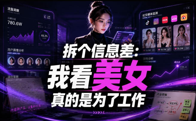 【理直气壮】我给看美女找了一个非常恰当的理由,信息差项目-泱泱学习社