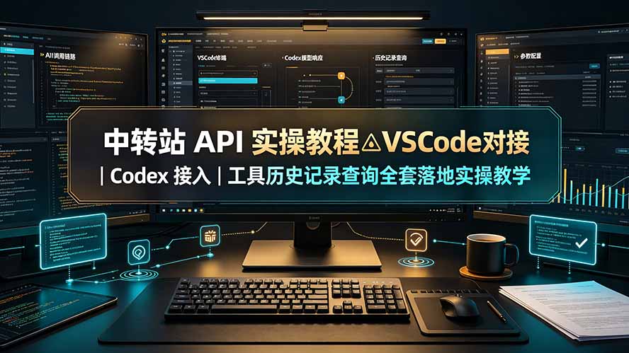 中转站 API 实操教程△VSCode 对接|Codex 接入|工具历史记录查询全套落地实操教学-泱泱学习社