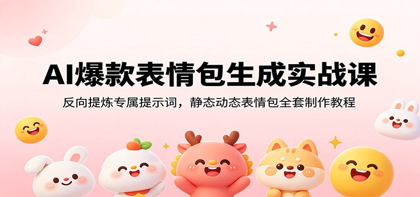 AI爆款表情包生成实战课:反向提炼专属提示词,静态动态表情包全套制作教程-泱泱学习社