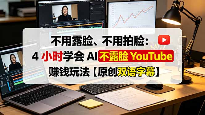 不用露脸、不用拍脸:4 小时学会 AI 不露脸 YouTube 赚钱玩法【原创双语字幕】-泱泱学习社