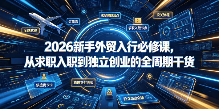 2026新手外贸入行必修课,从求职入职到独立创业的全周期干货-泱泱学习社