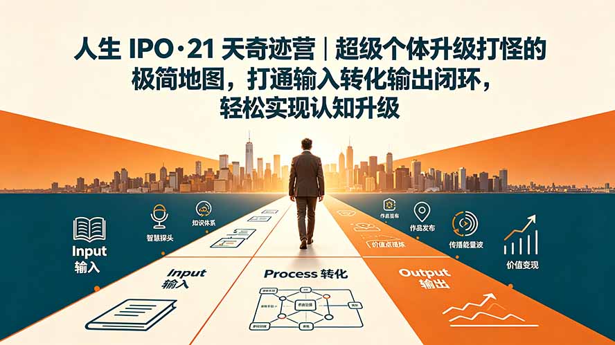 人生 IPO-21 天奇迹营｜超级个体升级打怪的极简地图，打通输入转化输出闭环，轻松实现认知升级-泱泱学习社