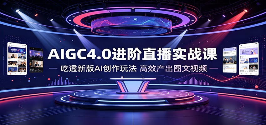 AIGC4.0进阶直播实战课:吃透新版AI创作玩法,高效产出图文视频-泱泱学习社