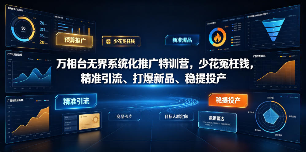 万相台无界系统化推广特训营VI0.0,少花冤枉钱,精准引流、打爆新品、稳提投产(全程录音+字幕)-泱泱学习社