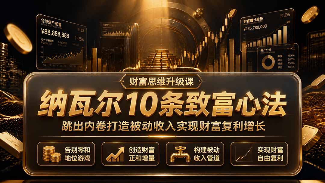 付费文章：纳瓦尔10条致富心法，跳出内卷打造被动收入实现财富复利增长-泱泱学习社