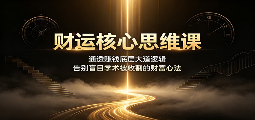 财运核心思维课:通透赚钱底层大道逻辑,告别盲目学术被收割的财富心法-泱泱学习社