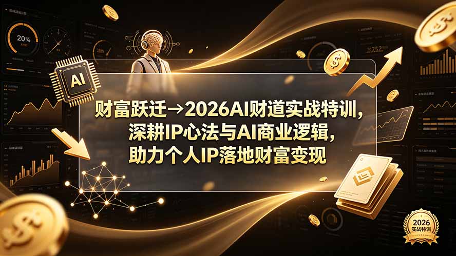 财富跃迁→2026AI财道实战特训,深耕IP心法与AI商业逻辑,助力个人IP落地财富变现-泱泱学习社