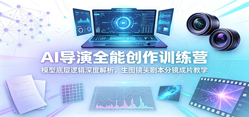 AI导演全能创作训练营:模型底层逻辑深度解析,生图镜头剧本分镜成片教学-泱泱学习社