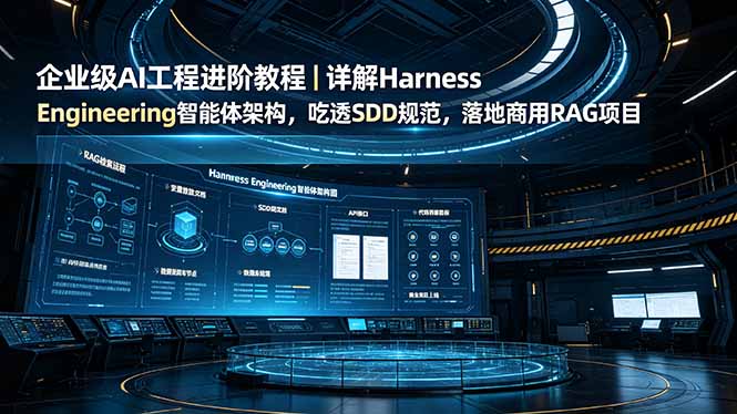 企业级AI工程进阶教程|详解Harness Engineering智能体架构,吃透SDD规范,落地商用RAG项目-泱泱学习社
