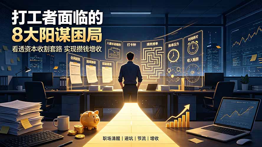 付费文章:打工者面临的8大阳谋困局,看透资本收割套路实现攒钱增收-泱泱学习社